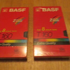 Lot of 2 BASF T160 Extra Quality Blank VHS Tapes
